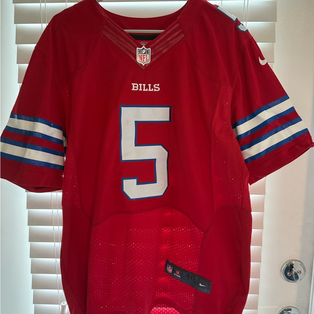 Nike Red Buffalo Bills NFL Jersey with Number 5 Taylor